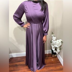 Brand new satan / silk dress embellished high turtle neck